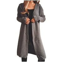 Kabátok Női Divat Alkalmi V-nyakú Hosszú ujjú kapucnis pulóver kardigán blúz felsők Szürke XL