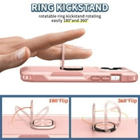 Tok kompatibilis az iPhone Pro Ma-val mágneses Kickstand teljes védő Ütésálló lökhárító tokkal-Rózsaszín