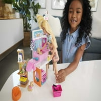 Barbie baba és a Pet Boutique Playset háziállatok, 20 + témájú kiegészítők és színváltozás