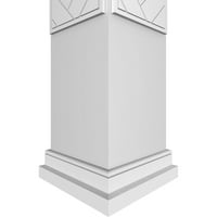 Ekena Millwork 8 W 10'h kézműves klasszikus négyzet alakú nem társított Herringbone Modern Fretwork oszlop w Prairie