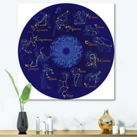 Designart 'Zodiac jelek és állatöv a csillagképekkel' Modern vászon fali művészete