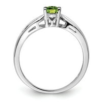 Szilárd Ezüst Peridot Zöld Augusztus Drágakő Eljegyzési Gyűrű Mérete 9