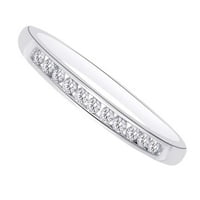Kerek vágott fehér természetes gyémánt zenekar gyűrű 10k fehér arany gyűrű mérete-5.5