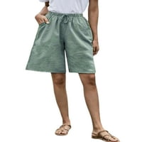 Colisha nők Mini nadrág egyenes láb Bermuda rövid nadrág Közép derekú nyári strand nadrág alkalmi kocogás Egyszínű