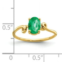 Primal Gold Karat sárga arany 7x ovális smaragd gyűrű