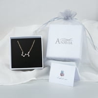 Anavia Zodiac nyaklánc születésnapi ajándékok a barátnőnek - rozsdamentes acél Zodiac konstelláció kristály nyaklánc