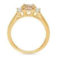1.82 ct smaragd vágott Barna Pezsgő szimulált gyémánt 18K sárga arany gravírozás nyilatkozat évforduló eljegyzés esküvői
