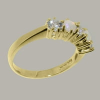 Brit gyártmányú 9k Sárga Arany természetes akvamarin & opál Női évforduló gyűrű-méret opciók-méret 10.25