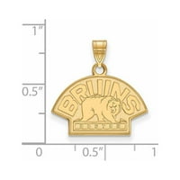 Sterling ezüst aranyozott NHL LogoArt Boston Bruins kis medál