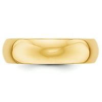 Minőségi arany 1hr060-10K sárga arany fél kerek szalag-Méret 9