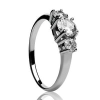 Pasziánsz Jegygyűrű-titán jegygyűrű-fehér CZ gyűrű-Pasziánsz gyűrű-Eljegyzés, 6.75