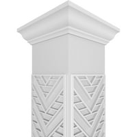 Ekena Millwork 8 w 10'h kézműves klasszikus négyzet alakú nem társított gilcrest Fretwork oszlop W Crown Capital &