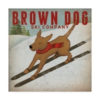 Védjegy képzőművészet 'Brown Dog Ski Co' vászon művészet Ryan Fowler