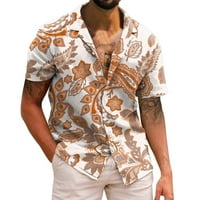 Férfi ingek alkalmi rövid ujjú Tavaszi Nyári Turndown nyak 3D nyomtatott ingek divat felső blúz ingek