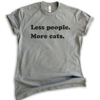 Kevesebb ember több macska ing, Unise Női Férfi Ing, macska szerető ing, állati ing, antiszociális póló, sötét Hanga
