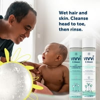 Vivvi & Bloom Gentle 2-in-Tear Free baba mosás és sampon tisztító gél, illatmentes, oz