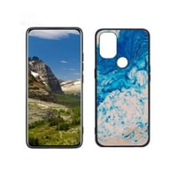 Kompatibilis a OnePlus Nord N telefon tokkal, kék márvány tok szilikon védő Tini Lány Fiú tokhoz a OnePlus Nord N10-hez