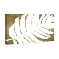 Wynwood Studio virág- és botanikus fali művészet vászon nyomatok 'Trópusi levelek III' Botanikumok - arany, fehér
