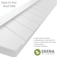 Ekena Millwork 12 W 73 H True Fit PVC egyetlen Panel Chevron Modern stílusú Fix Mount redőnyök, csillag nélküli éjszakai