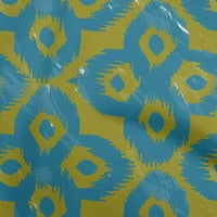 oneOone pamut Jersey sötét kékeszöld kék Szövet Ázsiai Ikat Diy Ruházat foltvarrás szövet nyomtatási szövet által Udvar