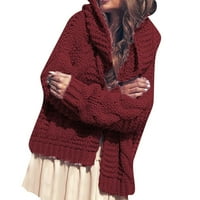 Huaai Kardigán Női Női őszi-téli nehéz tű Pulóver Női megvastagodott divat laza kardigán kabát Pulóverek Női Piros
