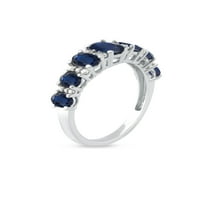 Imperial drágakő 10K fehérarany ovális vágás kék zafír 1 6ct TW Diamond női gyűrű
