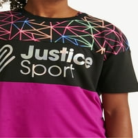 Justice Girls J-Sport rövid ujjú nyomtatási blokk túlméretes póló, Méretek XS-XLP