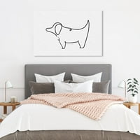 Wynwood Studio Animals Wall Art vászon nyomatok „Kiskutya vázlat Egyszerű kutyák és kölyökkutyák - fekete, fehér