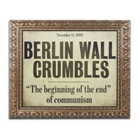 Védjegy Képzőművészet Berlin Wall vászon művészet, színes pékség arany díszes keret