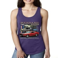 Ford Mustang vad szellem autók és teherautók Női Racerback tartály tetején, Lila rohanás, X-nagy