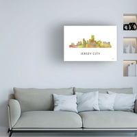 Marlene Watson 'Jersey City New Jersey Skyline' Canvas Art