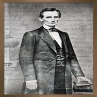 Abraham Lincoln fali poszter fa mágneses kerettel, 22.375 34