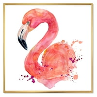 Designart 'absztrakt portré rózsaszín flamingó I' parasztház keretes vászon fal művészet nyomtatás