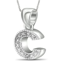 JewelersClub fehér gyémánt akcentus ezüst A -tól z kezdeti medál, 18