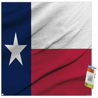 Texas zászló fal poszter Pushpins, 22.375 34