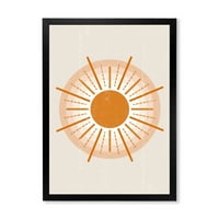 Designart 'Orange Radiant Sun II' modern keretes művészeti nyomtatás