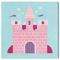 Wynwood Studio 'Petite Castle' Fantasy and Sci -Fi Wall Art Vászon nyomtatás - rózsaszín, kék, 30 30