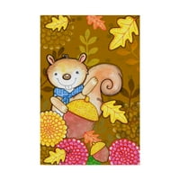 Védjegy Szépművészet 'őszi mókus' vászon művészet, Valarie Wade