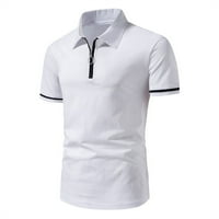 FreshLook nyári Plusz méretű nyomtatási felsők divatos férfi nyári Slim Fit Kényelmes csíkos kötött ing, Fehér L