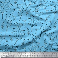 Soimoi Kék Pamut Poplin Szövet Hoya Kerrii levelek nyomtatási Szövet az udvaron széles