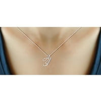 JewelersClub akcentus fehér gyémánt kezdeti betű medál nyaklánc nőknek