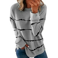 Idoravan túlméretezett pulóver női Clearance divat nő hosszú ujjú póló nyári nyomtatás laza blúz felsők