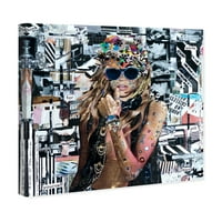 A Runway Avenue divat és a GLAM Wall Art vászon nyomatok 'Katy Hirschfeld - Bravenewworld' Portrék - Brown, Fekete