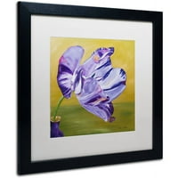 Védjegy Képzőművészet Kék Lady Vírus tulus tulipán vászon művészete Lily Van Bienen, fehér matt, fekete keret