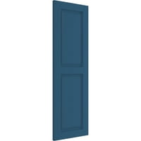 Ekena Millwork 15 W 78 H True Fit PVC Két egyenlő emelt panel redőny, Logourn Blue