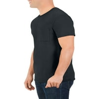 A szövőszék gyümölcse a férfiak kettős védelmi UPF rövid ujjú zseb póló, csomag, méret S-4XL