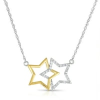 Drake CTTW gyémánt reteszelő csillag nyaklánc a nők számára ródiummal borított ezüstben