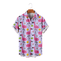 Flamingók rajzfilm nyaralás fiú strand Virágos Virág ing Hawaii Rövid ujjú nyári gyerekek fiúk ruházat ons C-6XL